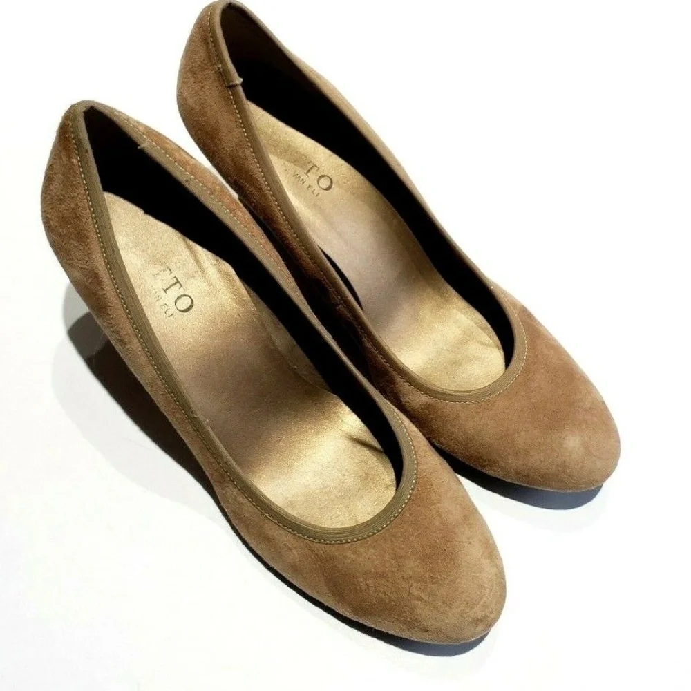 Ditto By Van Eli Brown Wedge Heels Round Toe Size